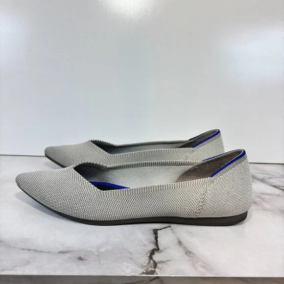 Rothy's The Point Dove Gray Knit Ballet Flats Women's Size 6.5 - Picture 3 of 9